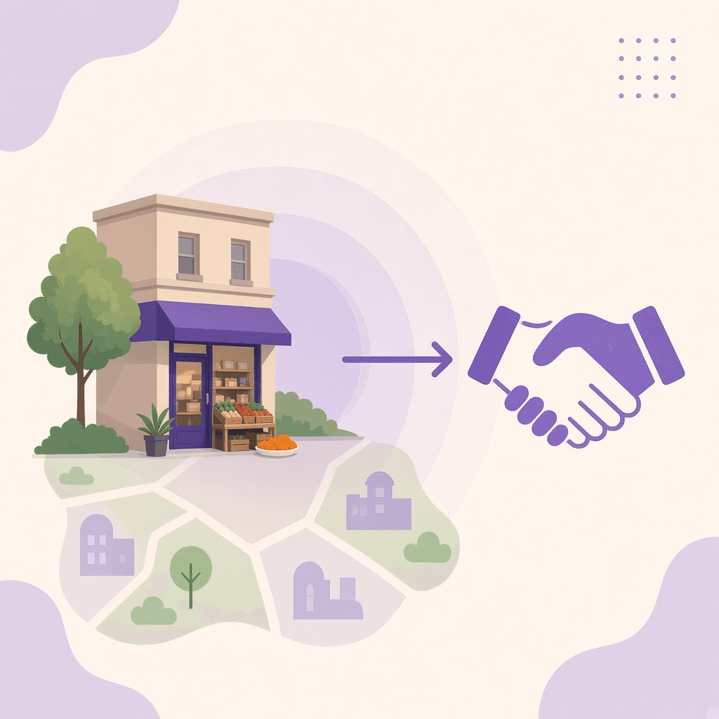 Illustration of a local outlet and partnership on NearPados